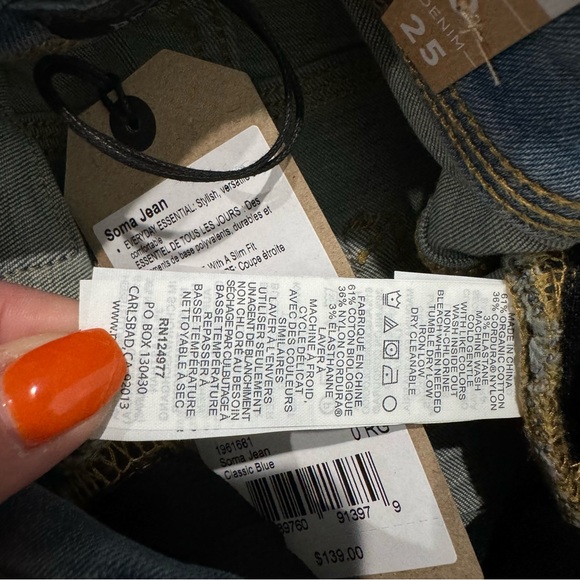 NWT PRANA Soma Jean Slim Fit Classic Blue Size 0/25 Minimalist Casual Stretch - Picture 4 of 13